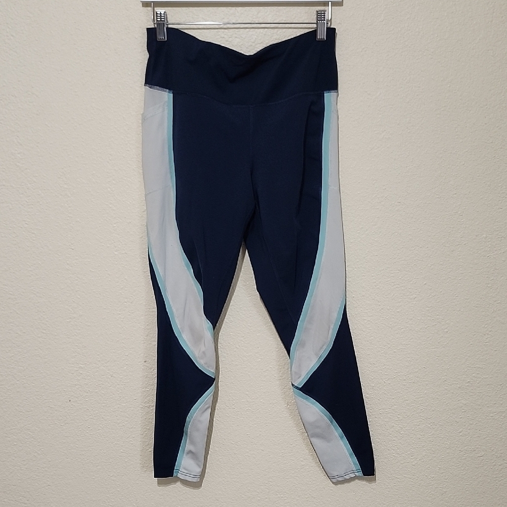 Avia Women's Leggings - Navy and Light Blue